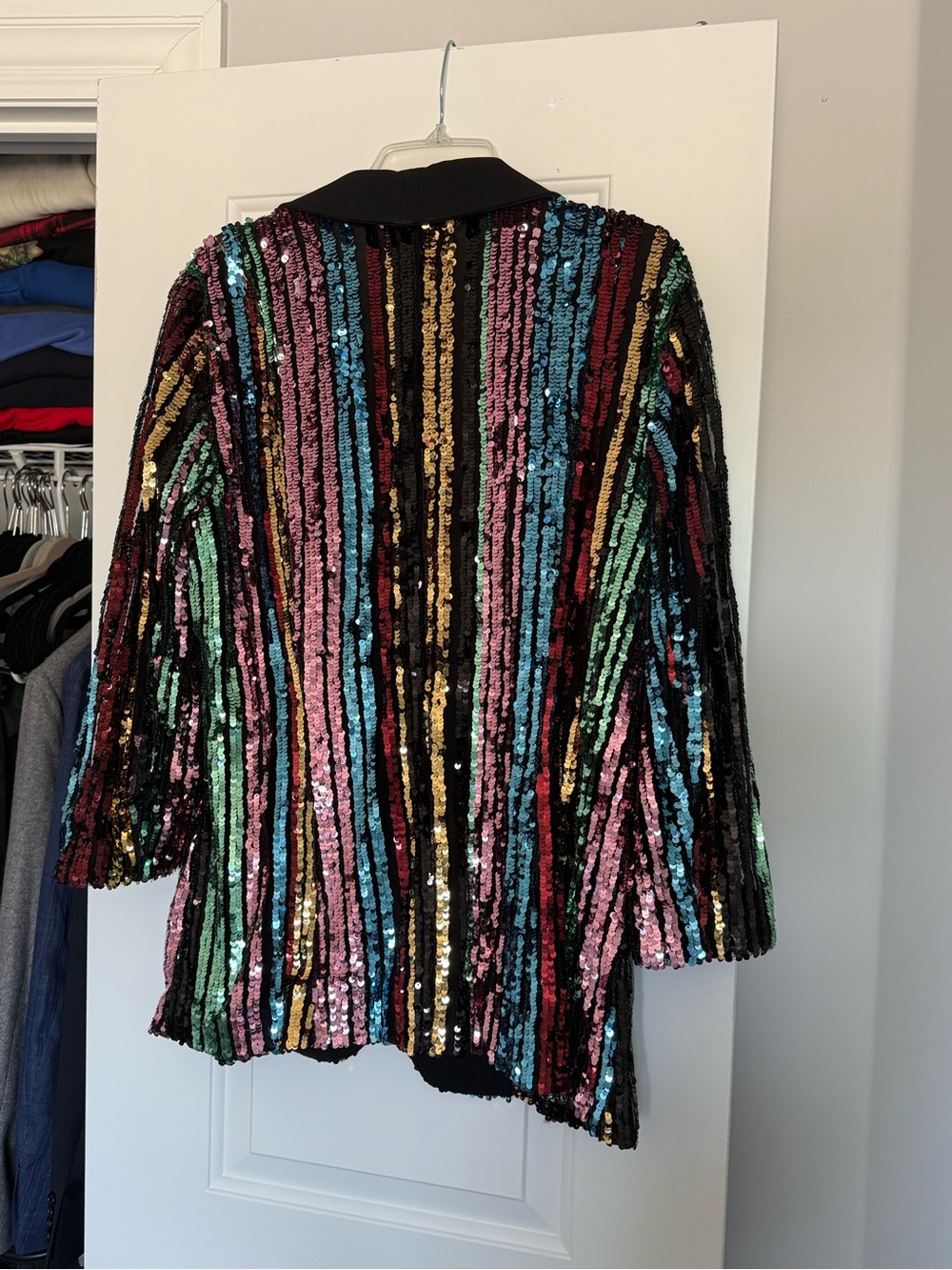 Multi-Color Sequin Striped Blazer